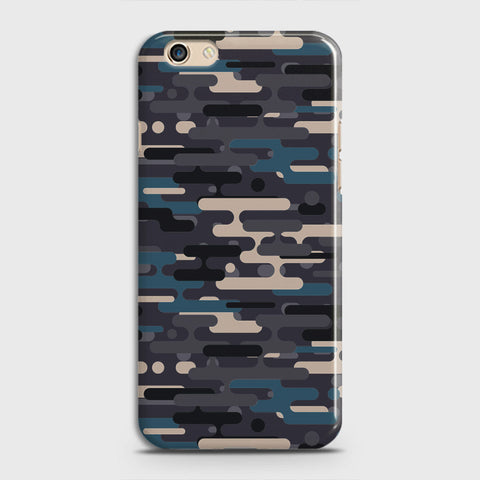 Oppo F1S Cover - Camo Series 2 - Blue & Grey Design - Matte Finish - Snap On Hard Case with LifeTime Colors Guarantee