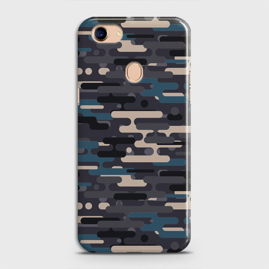 Oppo F5 / F5 Youth Cover - Camo Series 2 - Blue & Grey Design - Matte Finish - Snap On Hard Case with LifeTime Colors Guarantee