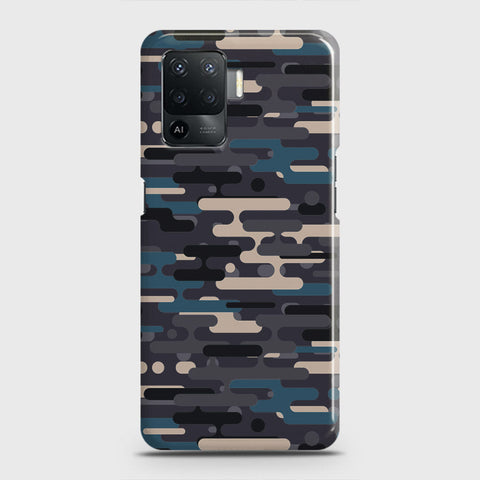 Oppo F19 Pro Cover - Camo Series 2 - Blue & Grey Design - Matte Finish - Snap On Hard Case with LifeTime Colors Guarantee