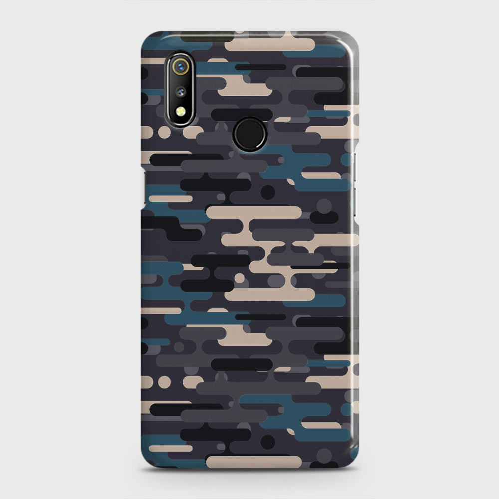 Realme 3 Pro Cover - Camo Series 2 - Green & Grey Design - Matte Finish - Snap On Hard Case with LifeTime Colors Guarantee