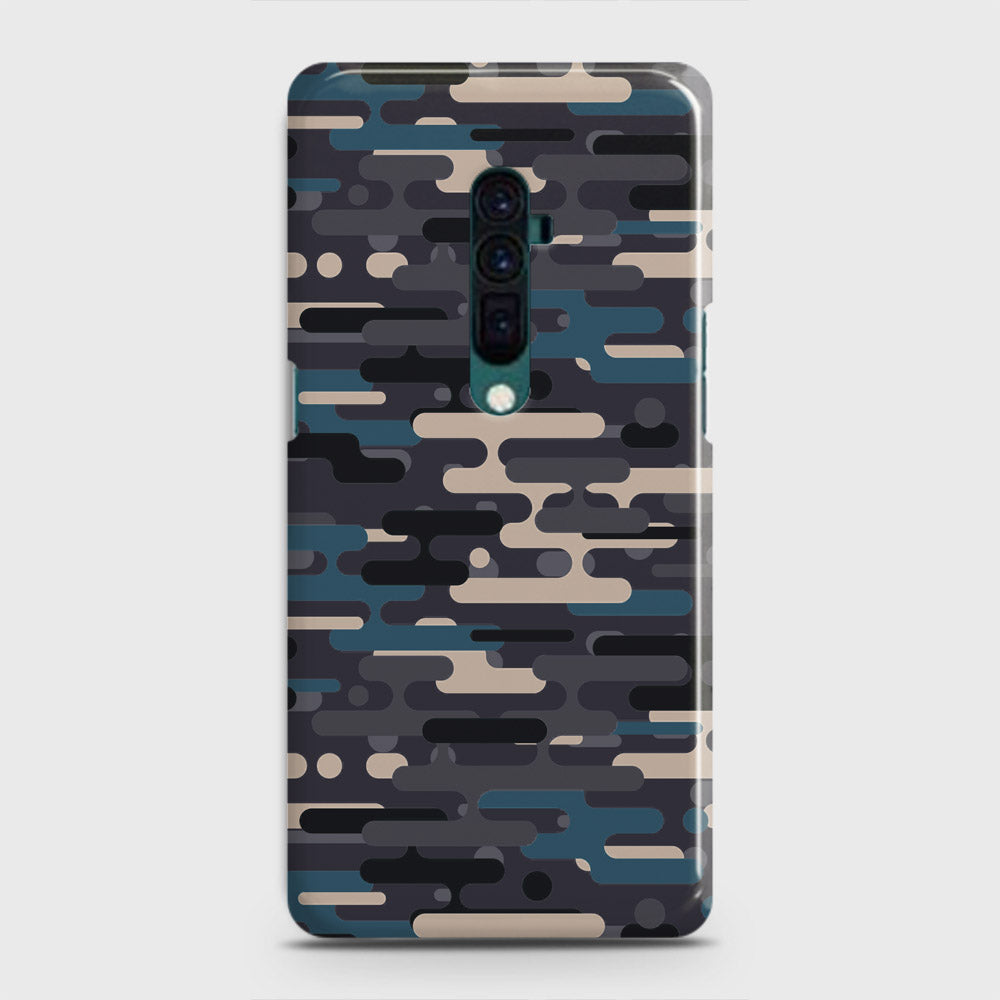 Oppo Reno 10x zoom Cover - Camo Series 2 - Blue & Grey Design - Matte Finish - Snap On Hard Case with LifeTime Colors Guarantee