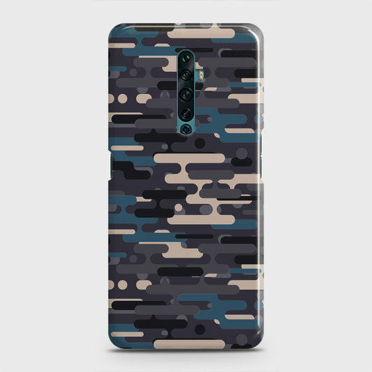 Oppo Reno 2Z Cover - Camo Series 2 - Blue & Grey Design - Matte Finish - Snap On Hard Case with LifeTime Colors Guarantee