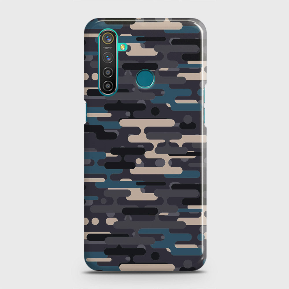Realme 5 Cover - Camo Series 2 - Green & Grey Design - Matte Finish - Snap On Hard Case with LifeTime Colors Guarantee