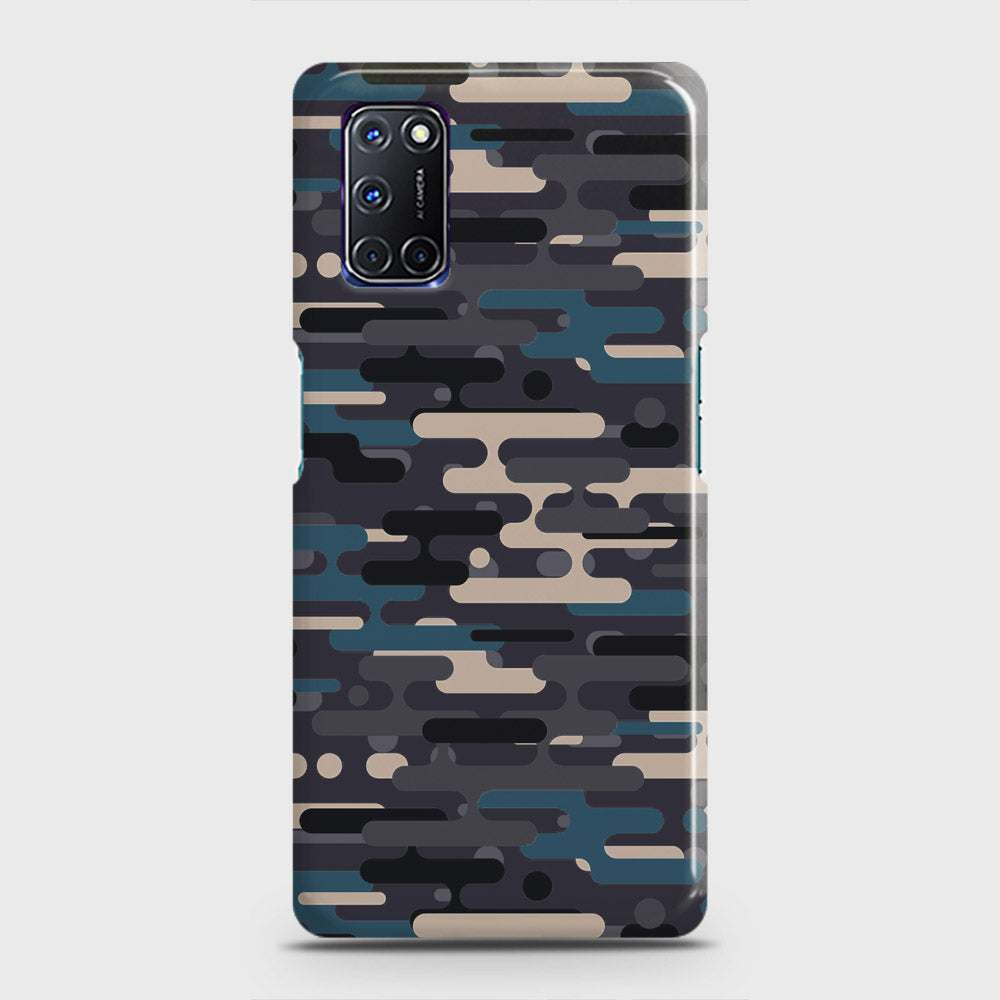 Oppo A52 Cover - Camo Series 2 - Blue & Grey Design - Matte Finish - Snap On Hard Case with LifeTime Colors Guarantee