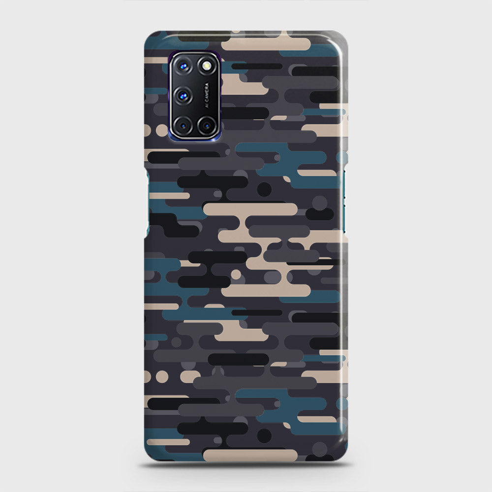 Oppo A92 Cover - Camo Series 2 - Blue & Grey Design - Matte Finish - Snap On Hard Case with LifeTime Colors Guarantee