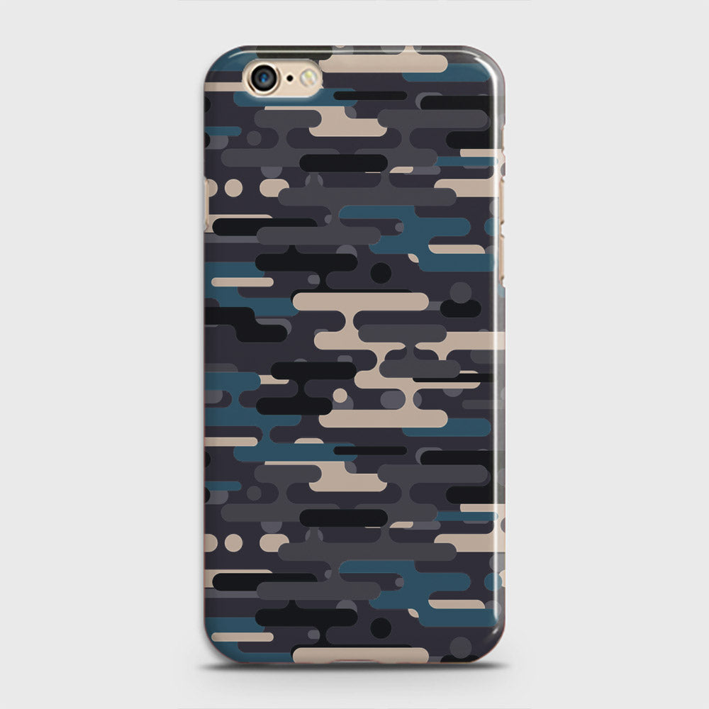 iPhone 6S Cover - Camo Series 2 - Blue & Grey Design - Matte Finish - Snap On Hard Case with LifeTime Colors Guarantee