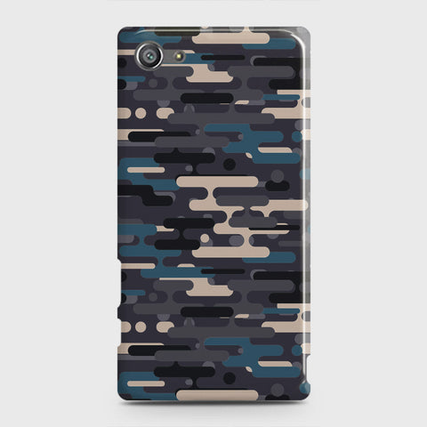 Sony Xperia Z5 Compact / Z5 Mini Cover - Camo Series 2 - Blue & Grey Design - Matte Finish - Snap On Hard Case with LifeTime Colors Guarantee