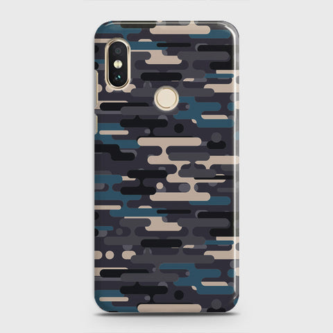 Xiaomi Mi 8 Cover - Camo Series 2 - Blue & Grey Design - Matte Finish - Snap On Hard Case with LifeTime Colors Guarantee