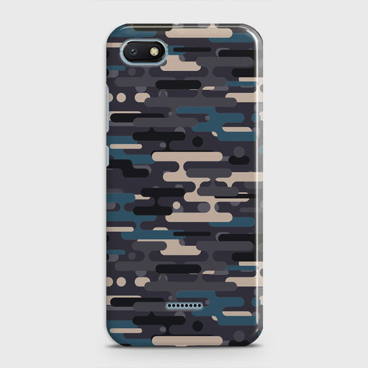 Xiaomi Redmi 6A Cover - Camo Series 2 - Blue & Grey Design - Matte Finish - Snap On Hard Case with LifeTime Colors Guarantee