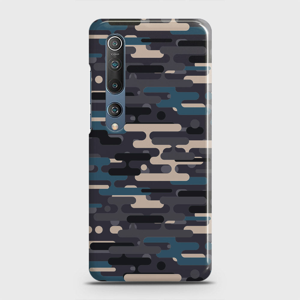 Xiaomi Mi 10 Cover - Camo Series 2 - Blue & Grey Design - Matte Finish - Snap On Hard Case with LifeTime Colors Guarantee