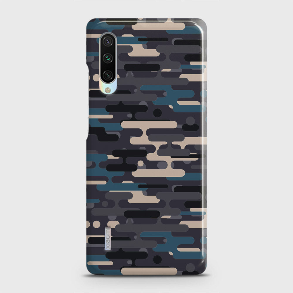 Xiaomi Mi A3 Cover - Camo Series 2 - Blue & Grey Design - Matte Finish - Snap On Hard Case with LifeTime Colors Guarantee
