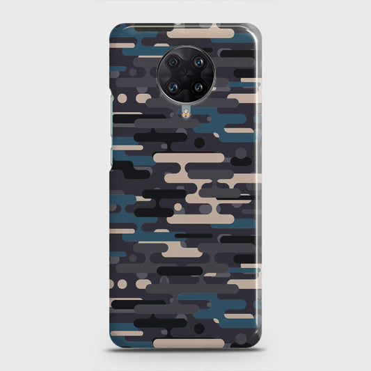 Xiaomi Poco F2 Pro Cover - Camo Series 2 - Blue & Grey Design - Matte Finish - Snap On Hard Case with LifeTime Colors Guarantee