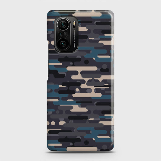 Xiaomi Poco F3 Cover - Camo Series 2 - Blue & Grey Design - Matte Finish - Snap On Hard Case with LifeTime Colors Guarantee (Fast Delivery)