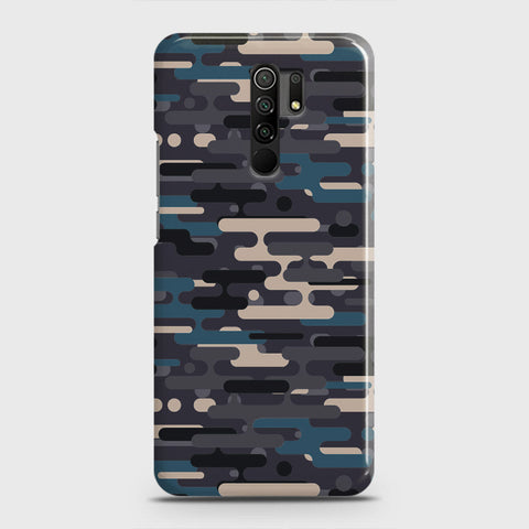 Xiaomi Redmi 9 Cover - Camo Series 2 - Blue & Grey Design - Matte Finish - Snap On Hard Case with LifeTime Colors Guarantee