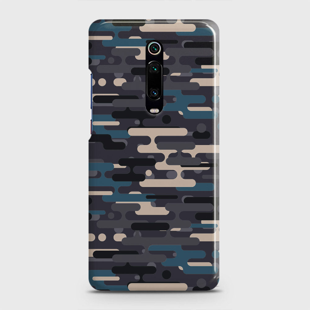 Xiaomi Mi 9T Cover - Camo Series 2 - Blue & Grey Design - Matte Finish - Snap On Hard Case with LifeTime Colors Guarantee