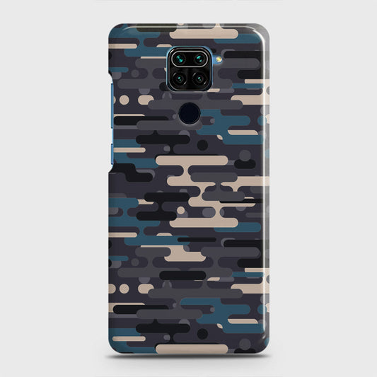 Xiaomi Redmi Note 9 Cover - Camo Series 2 - Blue & Grey Design - Matte Finish - Snap On Hard Case with LifeTime Colors Guarantee
