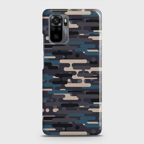 Xiaomi Redmi Note 10 4G Cover - Camo Series 2 - Blue & Grey Design - Matte Finish - Snap On Hard Case with LifeTime Colors Guarantee