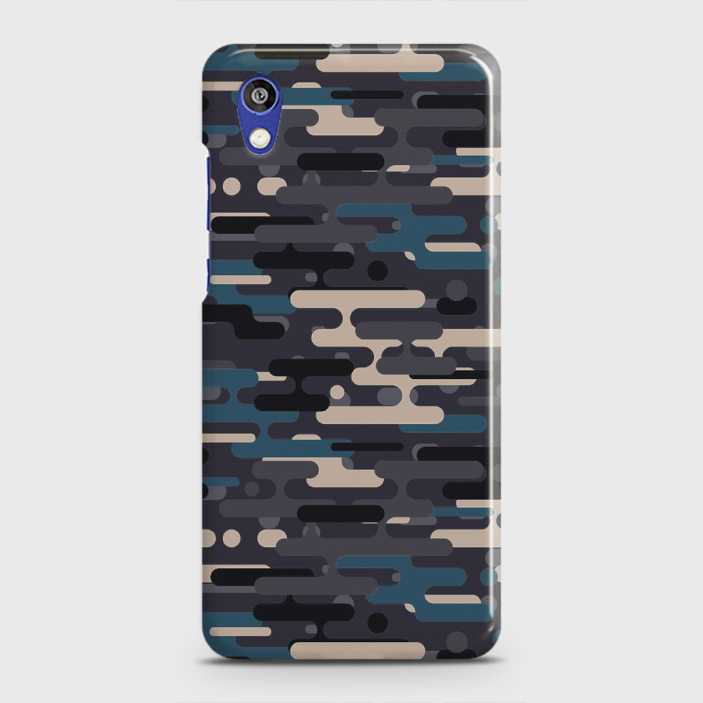 Honor 8S Cover - Camo Series 2 - Blue & Grey Design - Matte Finish - Snap On Hard Case with LifeTime Colors Guarantee