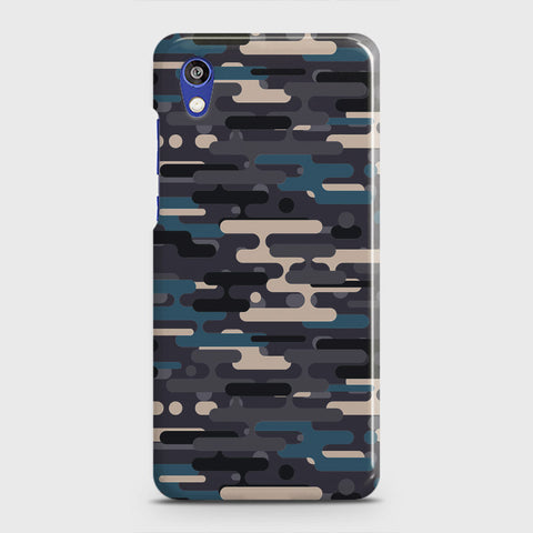 Honor 8S Cover - Camo Series 2 - Blue & Grey Design - Matte Finish - Snap On Hard Case with LifeTime Colors Guarantee