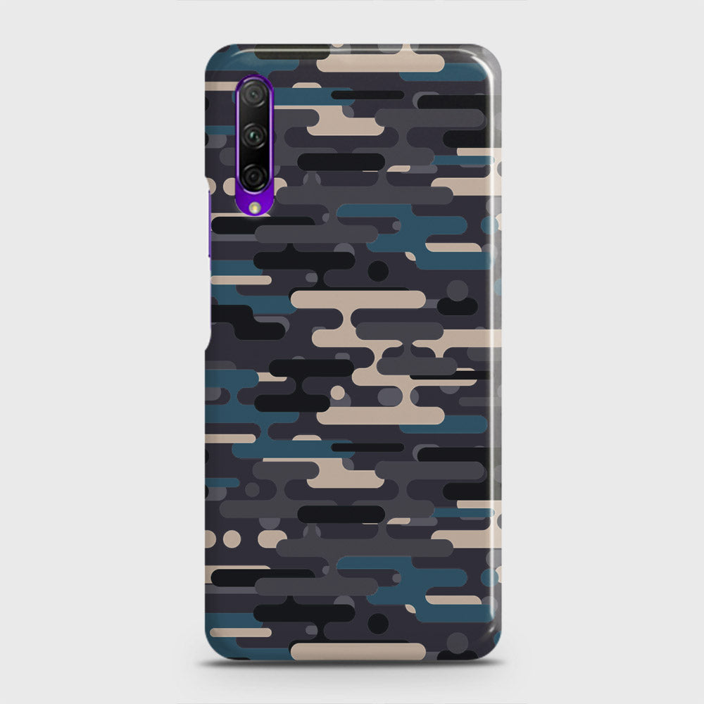 Honor 9X Cover - Camo Series 2 - Blue & Grey Design - Matte Finish - Snap On Hard Case with LifeTime Colors Guarantee