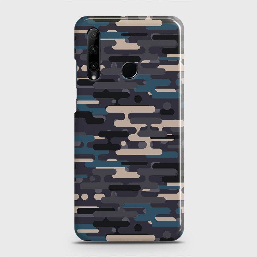 Honor 20 lite Cover - Camo Series 2 - Blue & Grey Design - Matte Finish - Snap On Hard Case with LifeTime Colors Guarantee