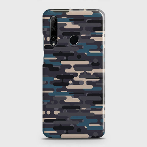 Honor 20 lite Cover - Camo Series 2 - Blue & Grey Design - Matte Finish - Snap On Hard Case with LifeTime Colors Guarantee