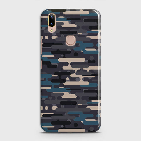 Vivo V9 / V9 Youth Cover - Camo Series 2 - Blue & Grey Design - Matte Finish - Snap On Hard Case with LifeTime Colors Guarantee