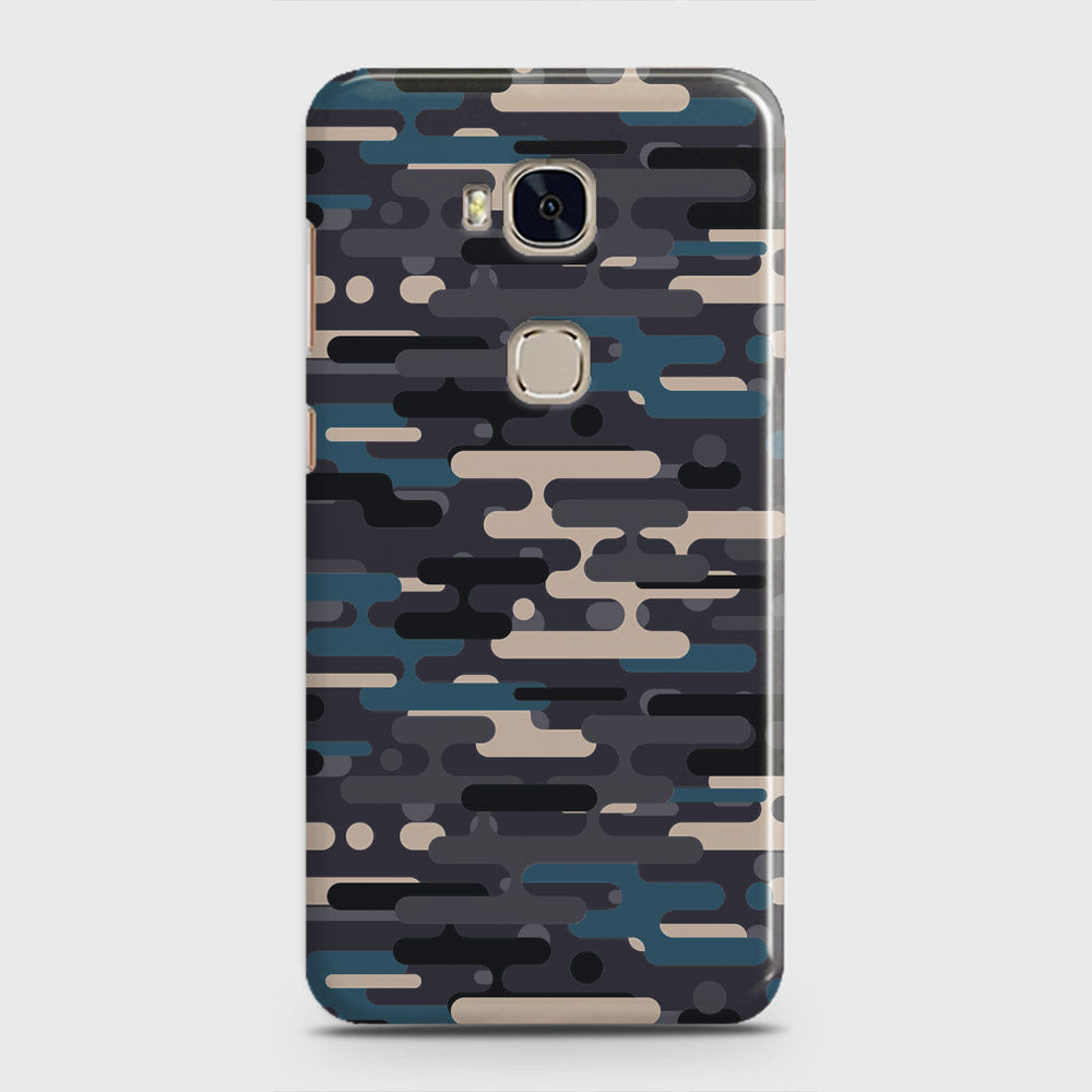 Huawei Honor 5X Cover - Camo Series 2 - Blue & Grey Design - Matte Finish - Snap On Hard Case with LifeTime Colors Guarantee
