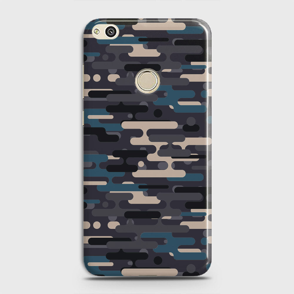 Huawei Honor 8C Cover - Camo Series 2 - Blue & Grey Design - Matte Finish - Snap On Hard Case with LifeTime Colors Guarantee