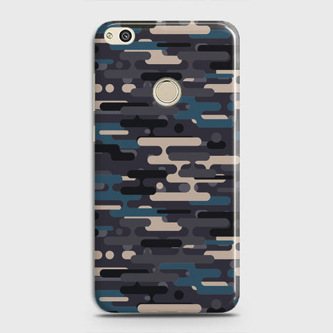 Huawei Honor 8C Cover - Camo Series 2 - Blue & Grey Design - Matte Finish - Snap On Hard Case with LifeTime Colors Guarantee
