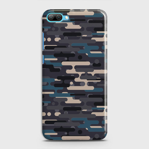 Huawei Honor 10 Lite Cover - Camo Series 2 - Blue & Grey Design - Matte Finish - Snap On Hard Case with LifeTime Colors Guarantee