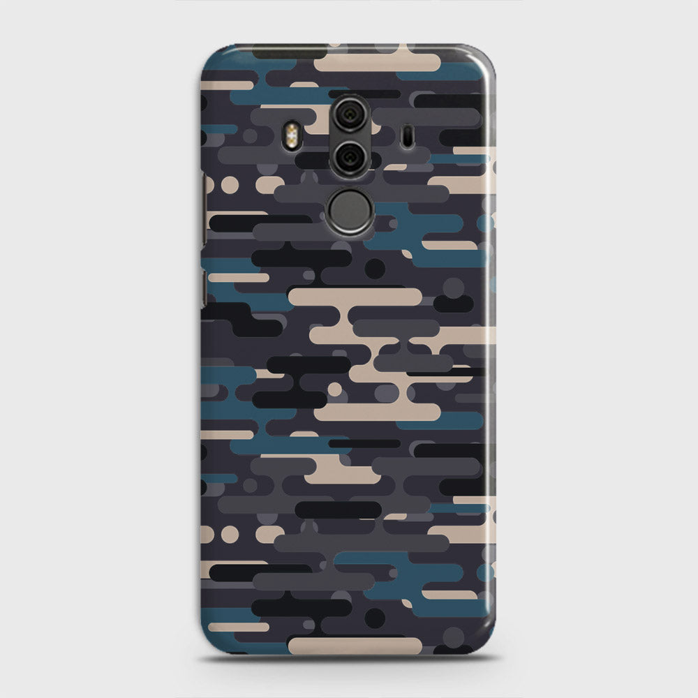 Huawei Mate 10 Pro Cover - Camo Series 2 - Blue & Grey Design - Matte Finish - Snap On Hard Case with LifeTime Colors Guarantee