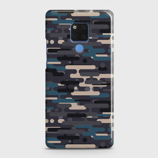 Huawei Mate 20 Cover - Camo Series 2 - Blue & Grey Design - Matte Finish - Snap On Hard Case with LifeTime Colors Guarantee