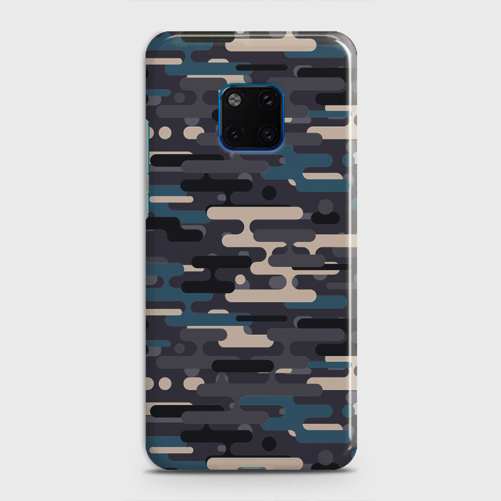 Huawei Mate 20 Pro Cover - Camo Series 2 - Blue & Grey Design - Matte Finish - Snap On Hard Case with LifeTime Colors Guarantee