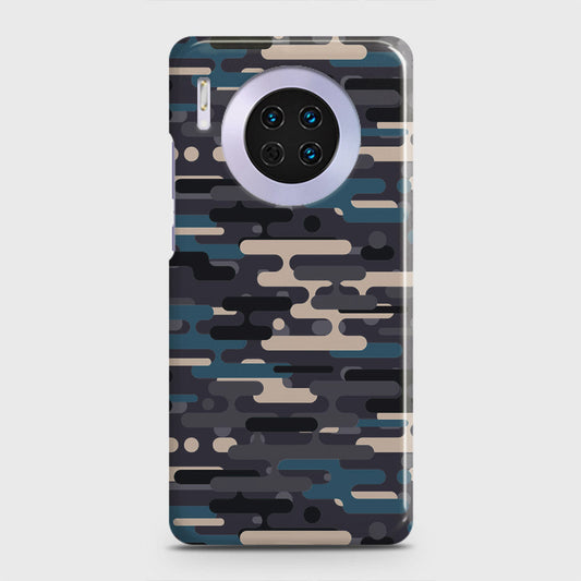 Huawei Mate 30 Cover - Camo Series 2 - Blue & Grey Design - Matte Finish - Snap On Hard Case with LifeTime Colors Guarantee
