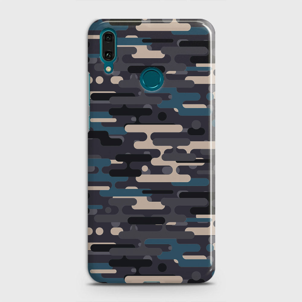 Huawei P Smart Plus Cover - Camo Series 2 - Blue & Grey Design - Matte Finish - Snap On Hard Case with LifeTime Colors Guarantee