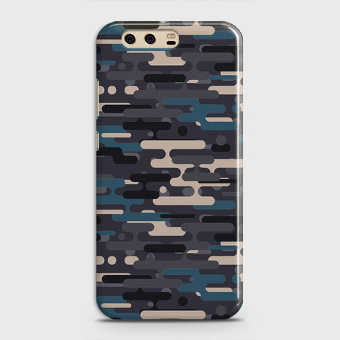 Huawei P10 Cover - Camo Series 2 - Blue & Grey Design - Matte Finish - Snap On Hard Case with LifeTime Colors Guarantee
