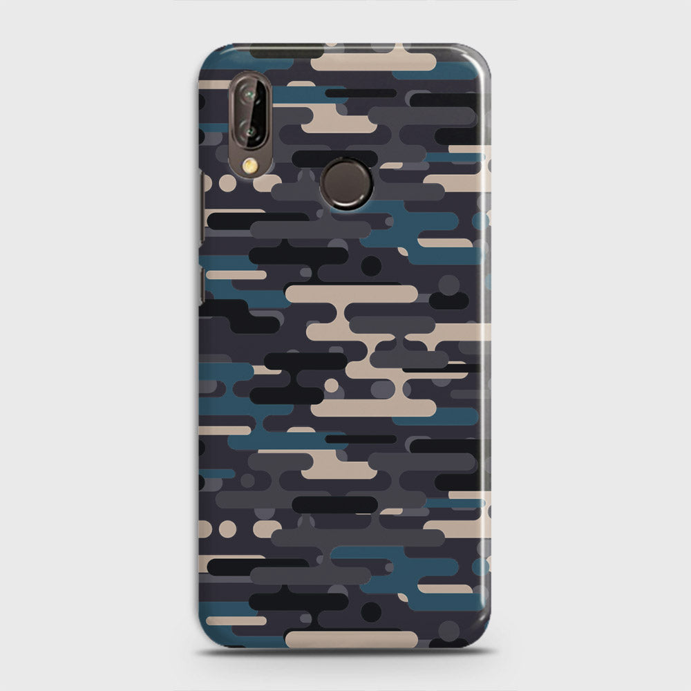 Huawei P20 Lite Cover - Camo Series 2 - Blue & Grey Design - Matte Finish - Snap On Hard Case with LifeTime Colors Guarantee
