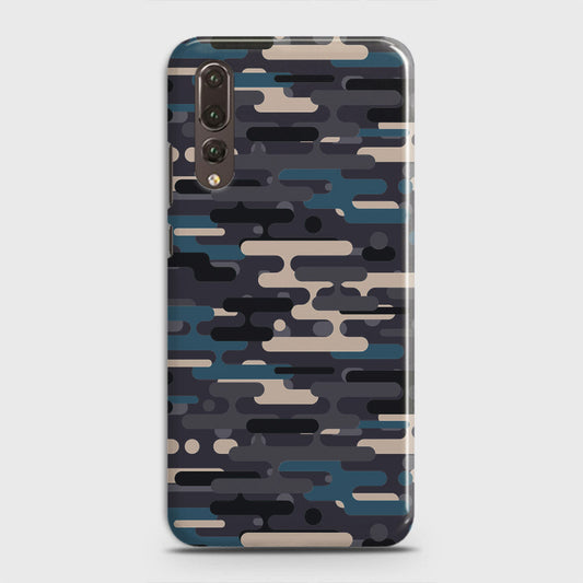 Huawei P20 Pro Cover - Camo Series 2 - Blue & Grey Design - Matte Finish - Snap On Hard Case with LifeTime Colors Guarantee