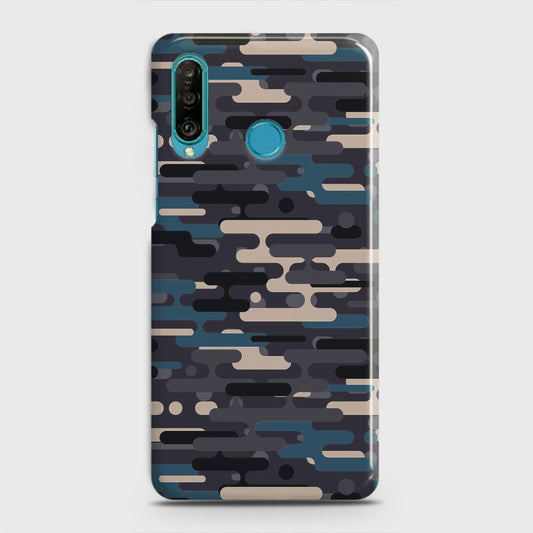 Huawei P30 lite Cover - Camo Series 2 - Blue & Grey Design - Matte Finish - Snap On Hard Case with LifeTime Colors Guarantee