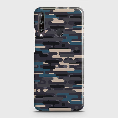 Huawei Y7p  Cover - Camo Series 2 - Blue & Grey Design - Matte Finish - Snap On Hard Case with LifeTime Colors Guarantee