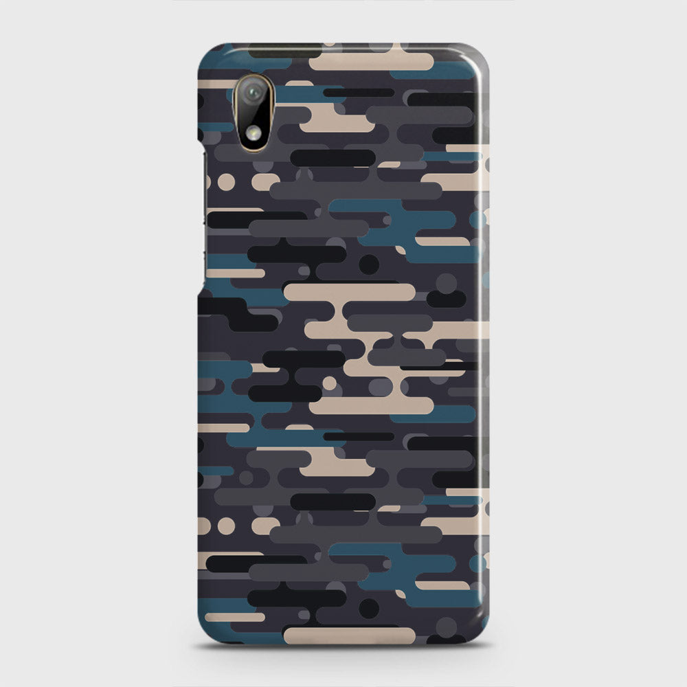 Honor 8S 2020 Cover - Camo Series 2 - Blue & Grey Design - Matte Finish - Snap On Hard Case with LifeTime Colors Guarantee