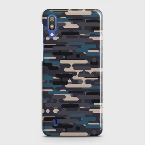 Samsung Galaxy M10 Cover - Camo Series 2 - Blue & Grey Design - Matte Finish - Snap On Hard Case with LifeTime Colors Guarantee