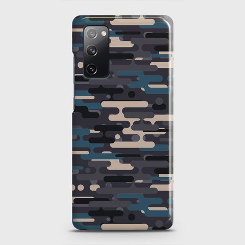 Samsung Galaxy S20 FE Cover - Camo Series 2 - Blue & Grey Design - Matte Finish - Snap On Hard Case with LifeTime Colors Guarantee