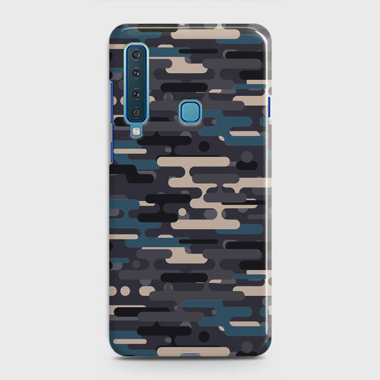 Samsung Galaxy A9 2018 Cover - Camo Series 2 - Blue & Grey Design - Matte Finish - Snap On Hard Case with LifeTime Colors Guarantee