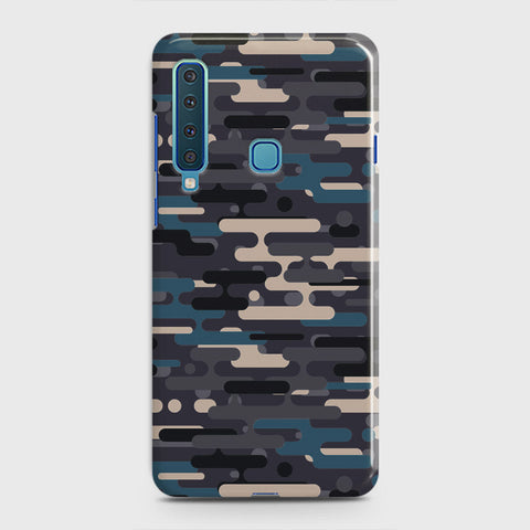 Samsung Galaxy A9 2018 Cover - Camo Series 2 - Blue & Grey Design - Matte Finish - Snap On Hard Case with LifeTime Colors Guarantee