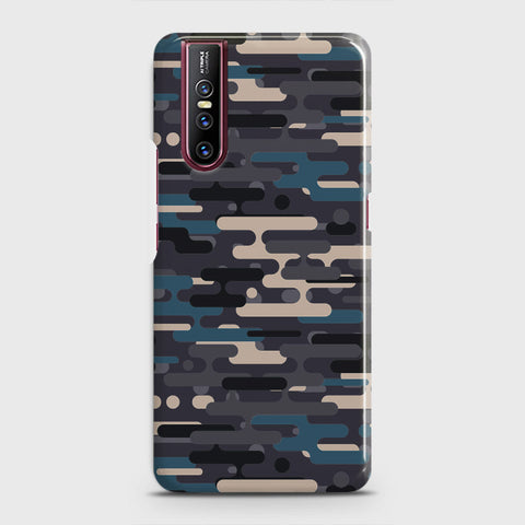 Vivo V15 Pro Cover - Camo Series 2 - Blue & Grey Design - Matte Finish - Snap On Hard Case with LifeTime Colors Guarantee