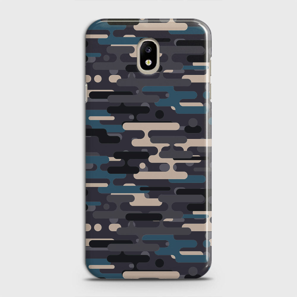 Samsung Galaxy J3 Pro 2017 / J3 2017 / J330 Cover - Camo Series 2 - Blue & Grey Design - Matte Finish - Snap On Hard Case with LifeTime Colors Guarantee