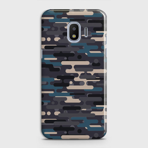 Samsung Galaxy J4 2018 Cover - Camo Series 2 - Blue & Grey Design - Matte Finish - Snap On Hard Case with LifeTime Colors Guarantee