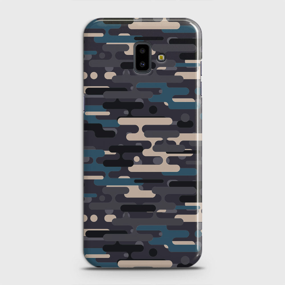 Samsung Galaxy J6 Plus 2018 Cover - Camo Series 2 - Blue & Grey Design - Matte Finish - Snap On Hard Case with LifeTime Colors Guarantee